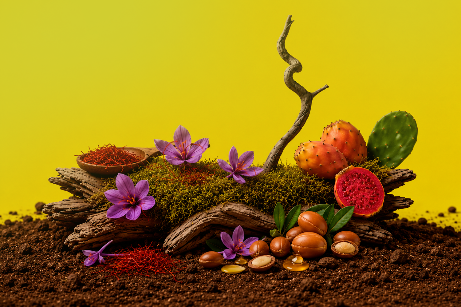 Safran de Taliouine, argan, figue de barbarie