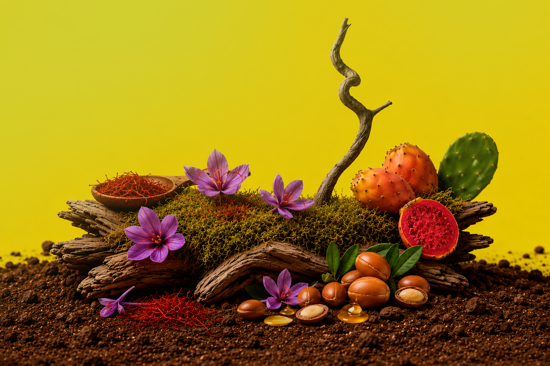 Safran de Taliouine, argan, figue de barbarie